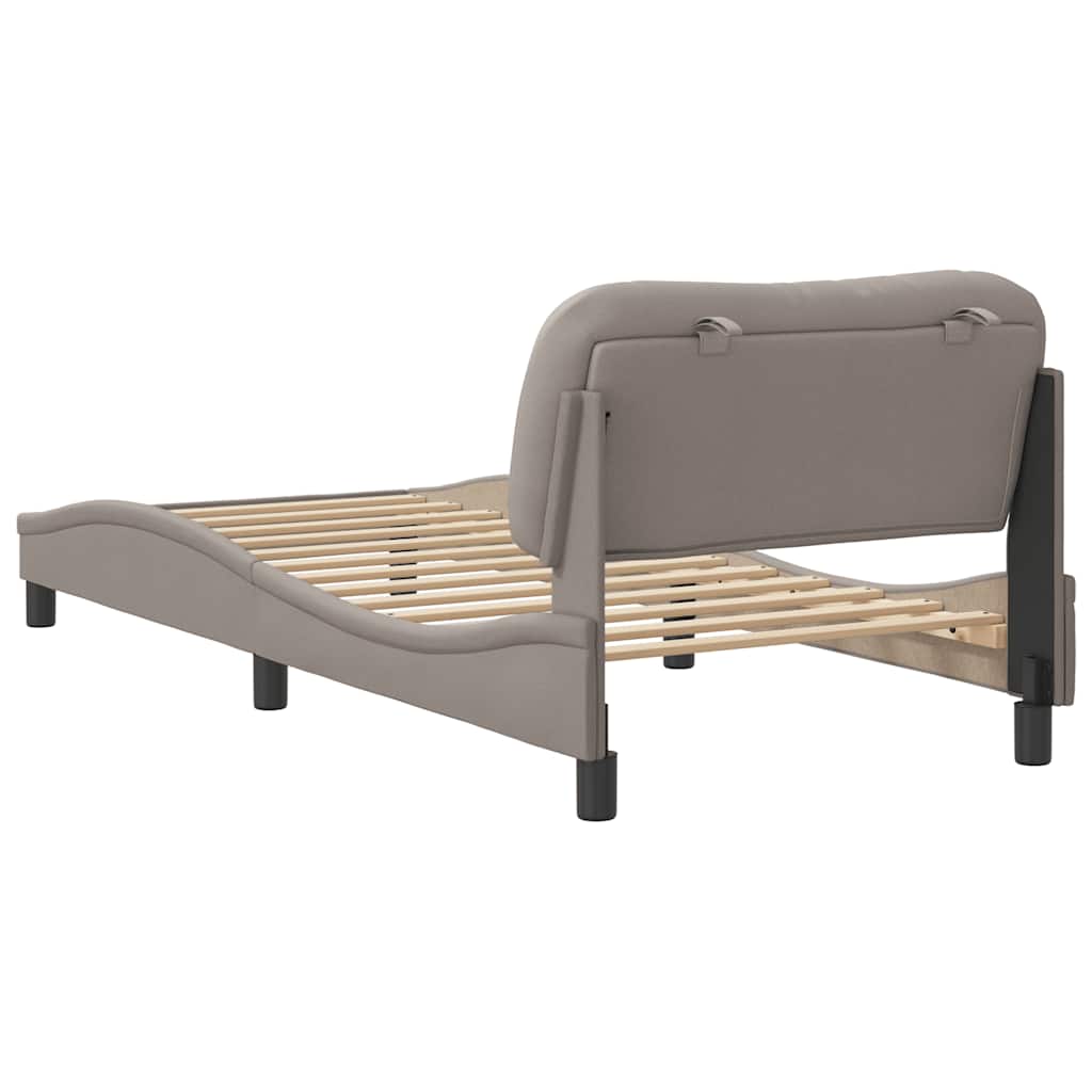 Cadre de lit sans matelas Hvar taupe 90x200 cm tissu