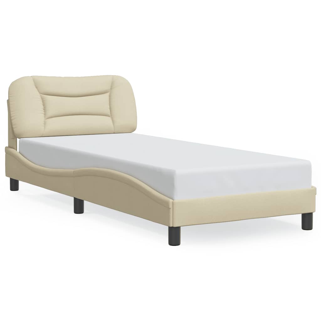 Cadre de lit sans matelas Hvar crème 90x200 cm tissu - XIOS