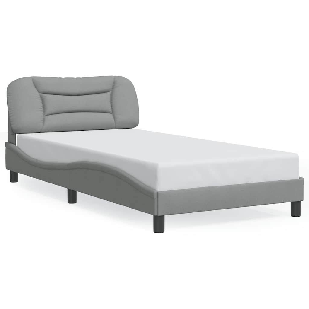 Cadre de lit sans matelas Hvar gris clair 100x200 cm tissu