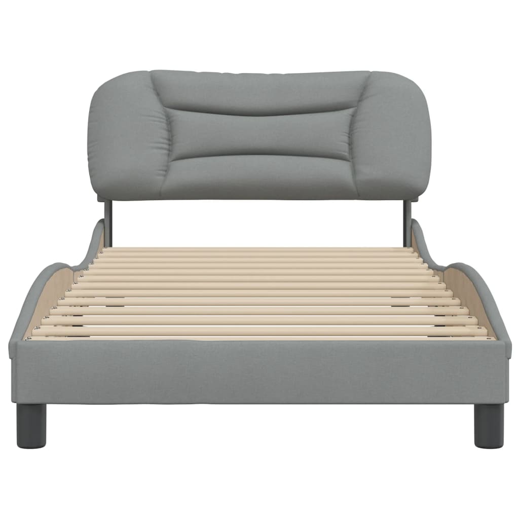 Cadre de lit sans matelas gris clair 100x200 cm tissu - XIOS