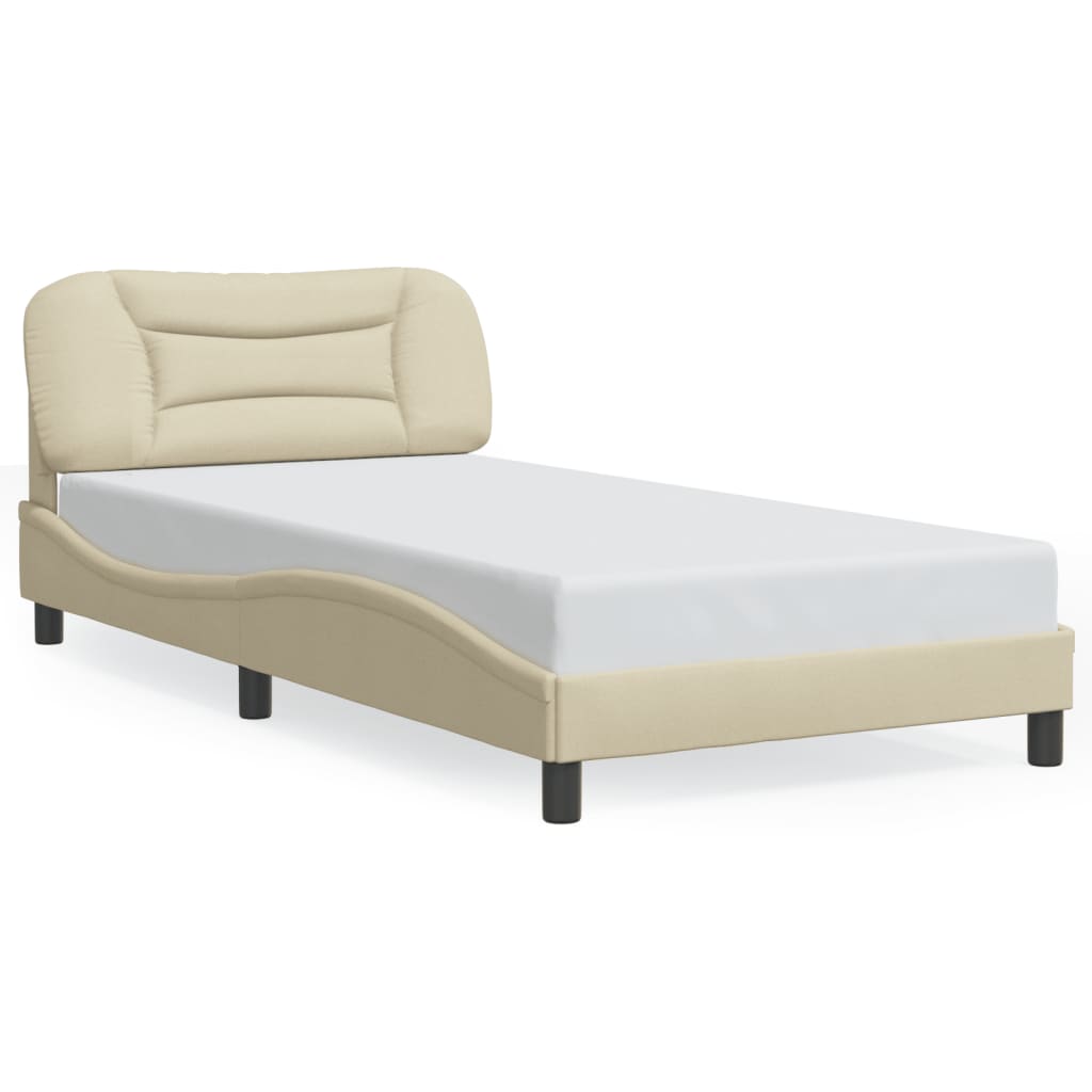 Cadre de lit sans matelas crème 100x200 cm tissu - XIOS