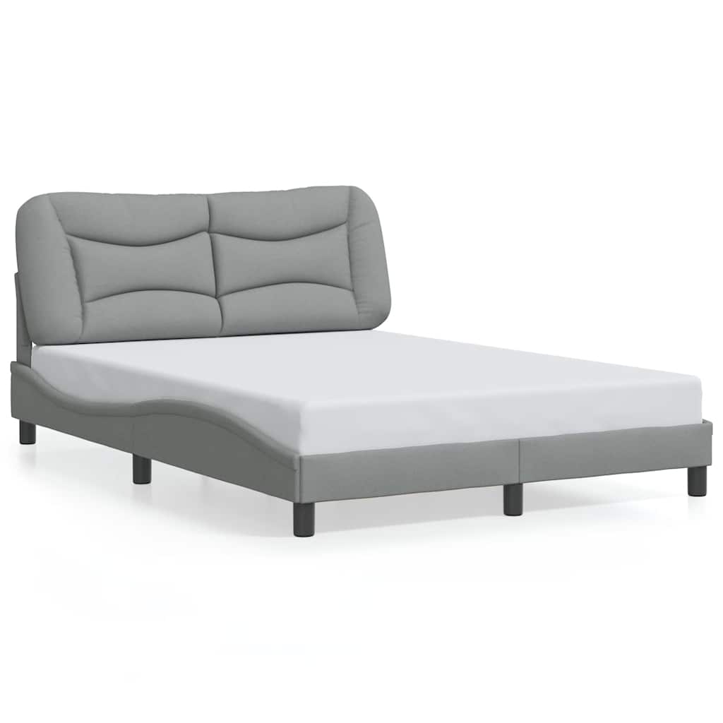 Cadre de lit sans matelas Hvar gris clair 120x200 cm tissu