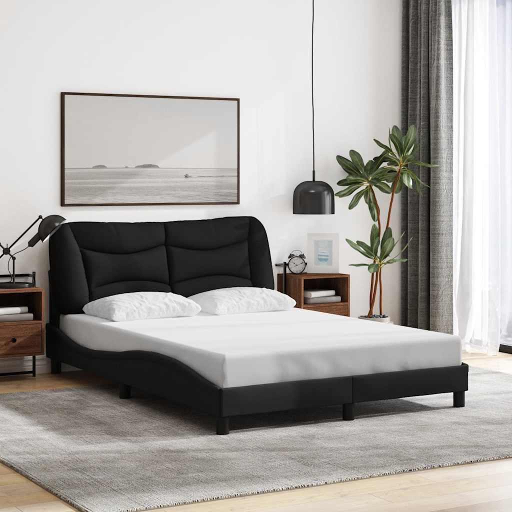 Cadre de lit sans matelas Hvar noir 120x200 cm tissu
