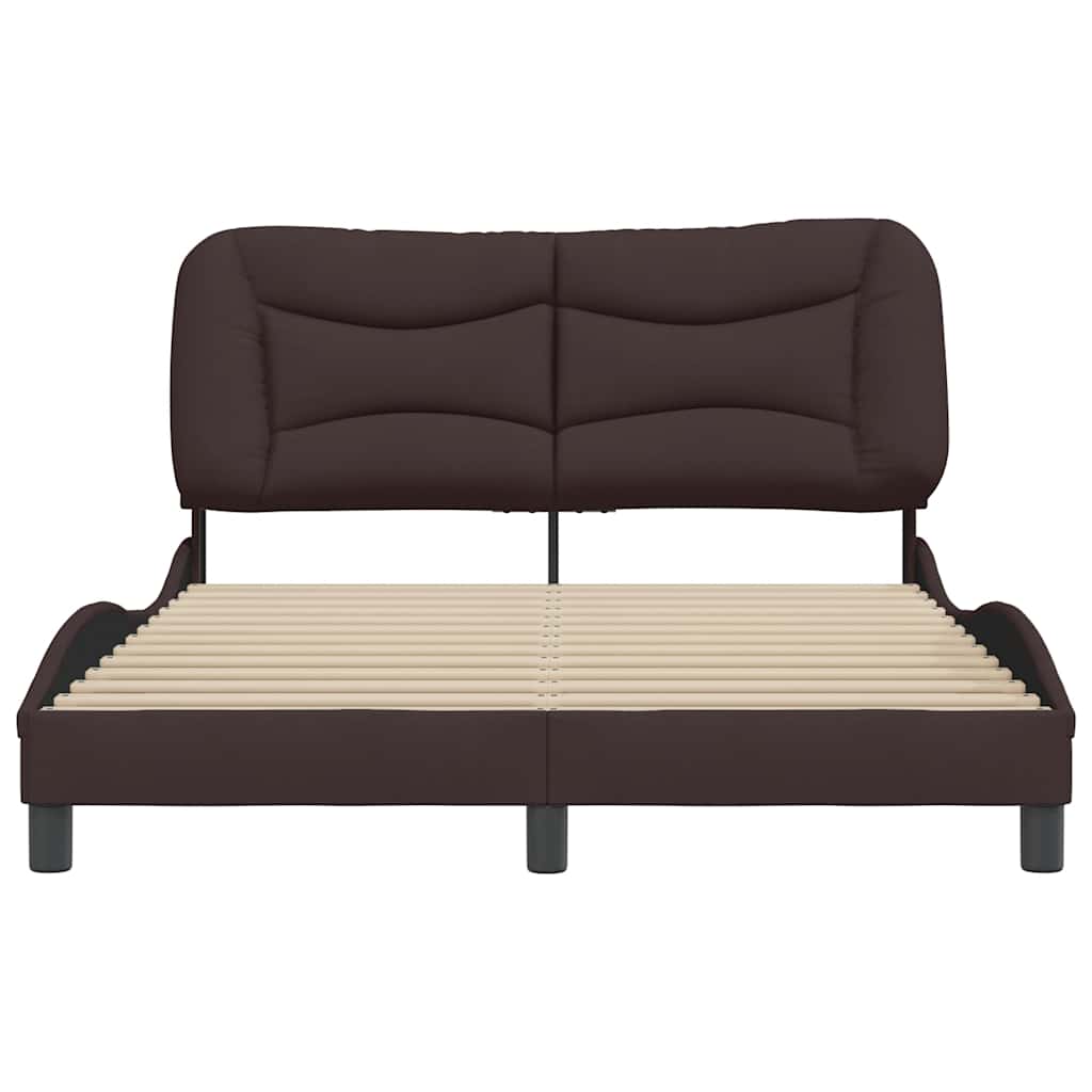 Cadre de lit sans matelas Hvar marron foncé 120x200 cm tissu - XIOS