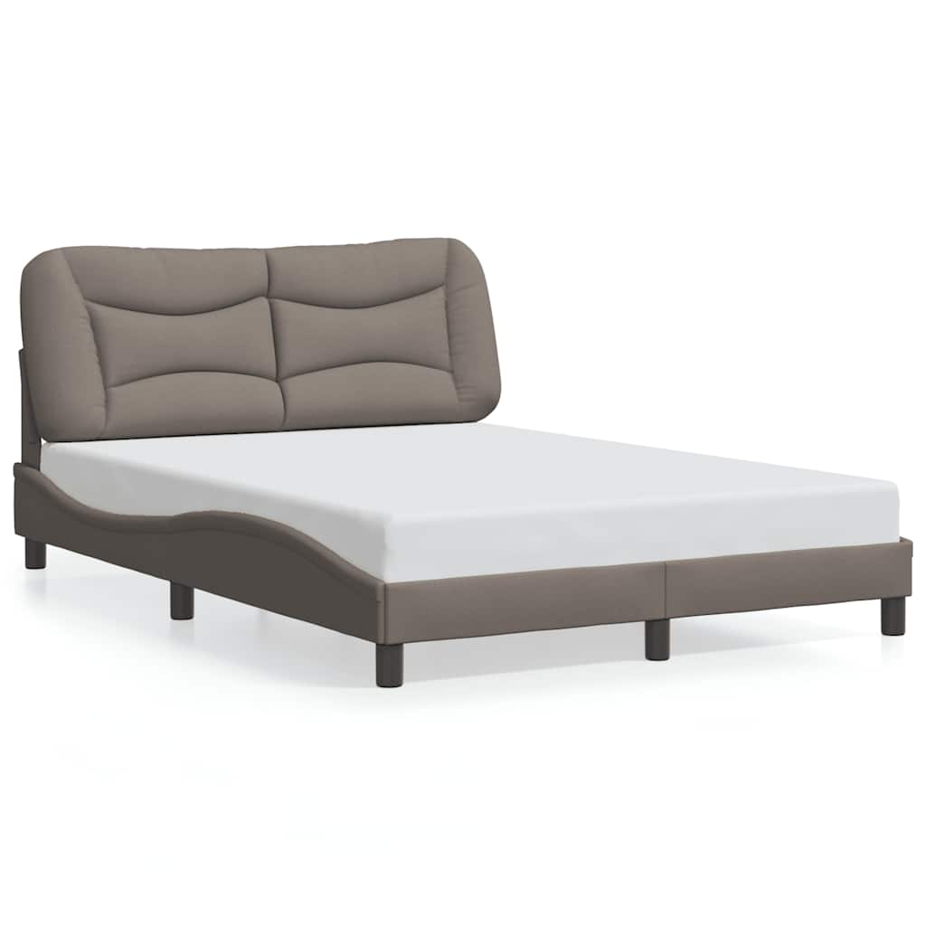 Cadre de lit sans matelas Hvar taupe 120x200 cm tissu