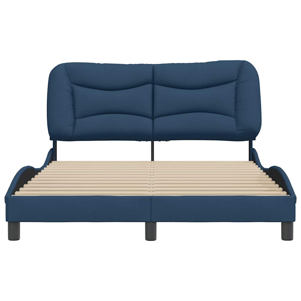 Cadre de lit sans matelas Hvar bleu 120x200 cm tissu - XIOS