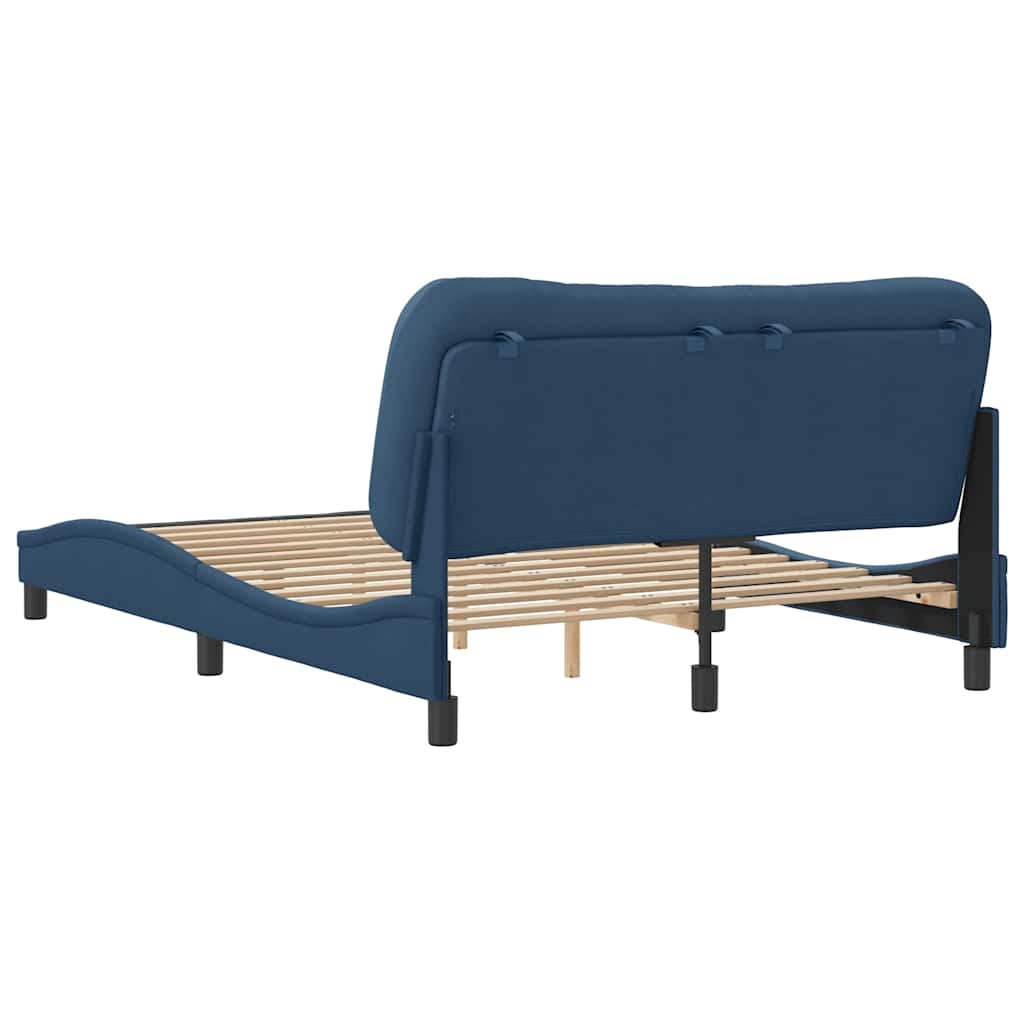 Cadre de lit sans matelas Hvar bleu 120x200 cm tissu - XIOS