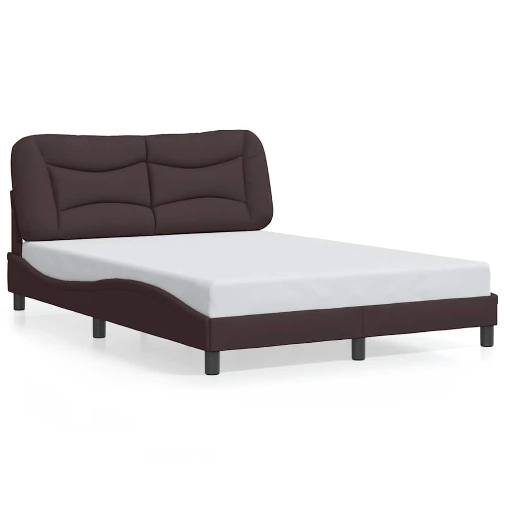 Cadre de lit sans matelas Hvar marron foncé 140x190 cm tissu
