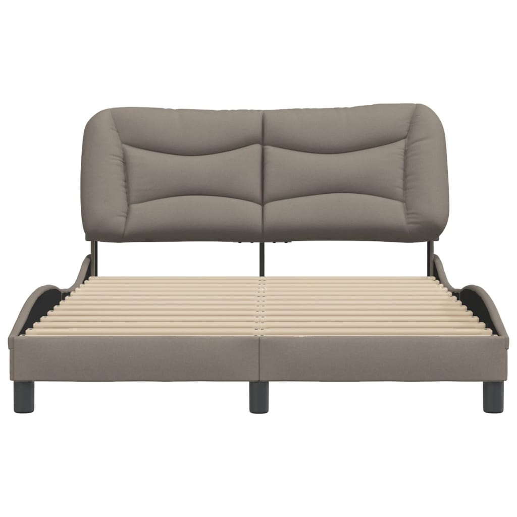 Cadre de lit sans matelas taupe 140x190 cm tissu - XIOS
