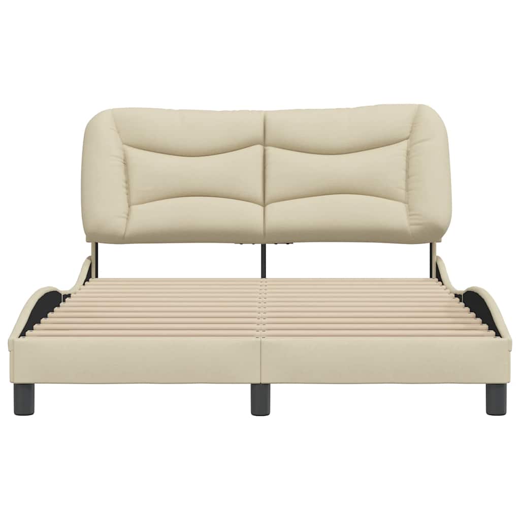 Cadre de lit sans matelas Hvar crème 140x190 cm tissu