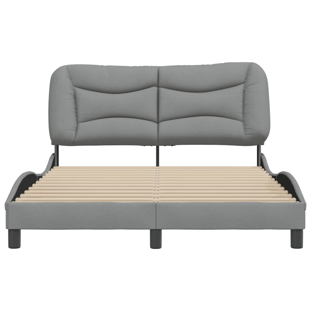 Cadre de lit sans matelas gris clair 140x200 cm tissu - XIOS