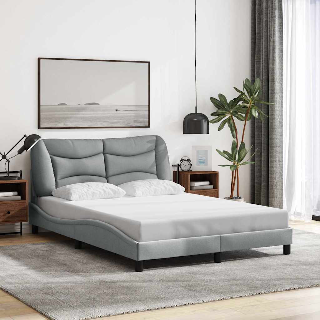 Cadre de lit sans matelas Hvar gris clair 140x200 cm tissu