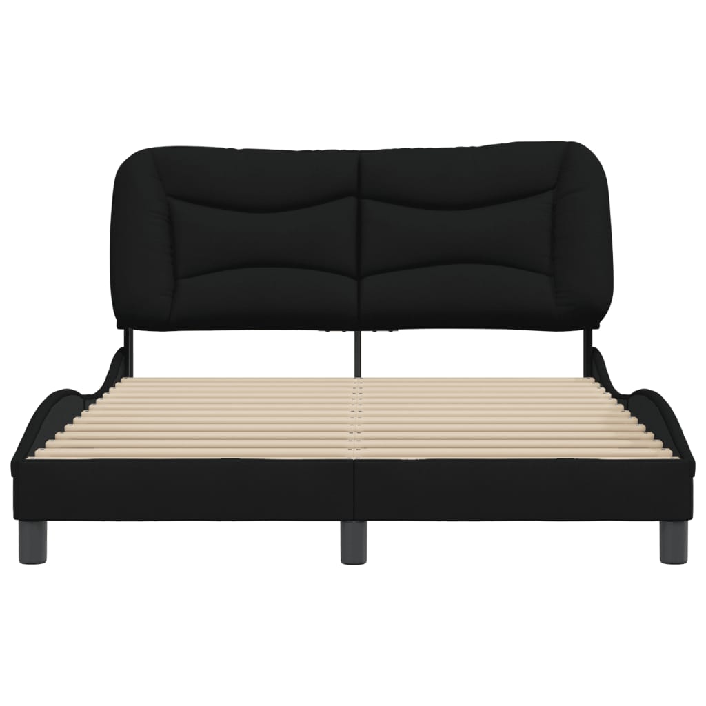Cadre de lit sans matelas noir 140x200 cm tissu - XIOS