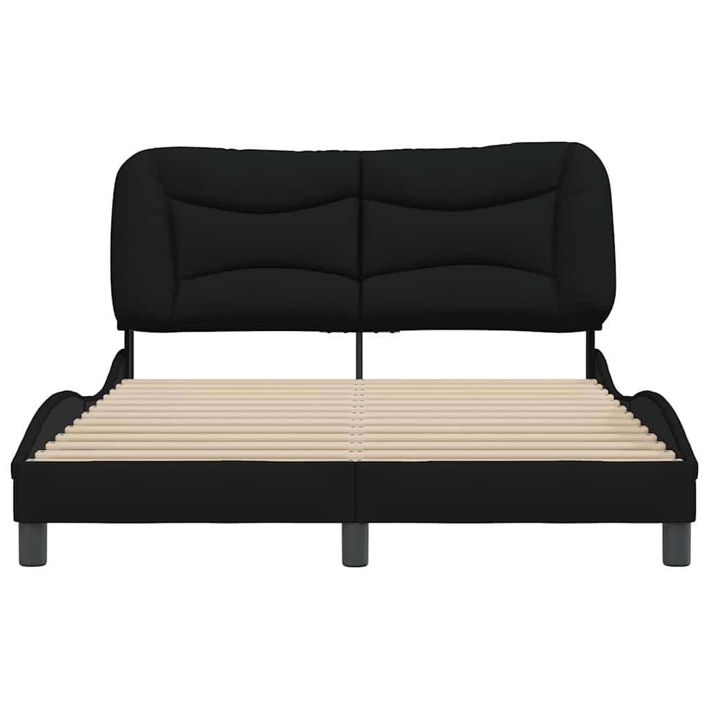 Cadre de lit sans matelas Hvar noir 140x200 cm tissu
