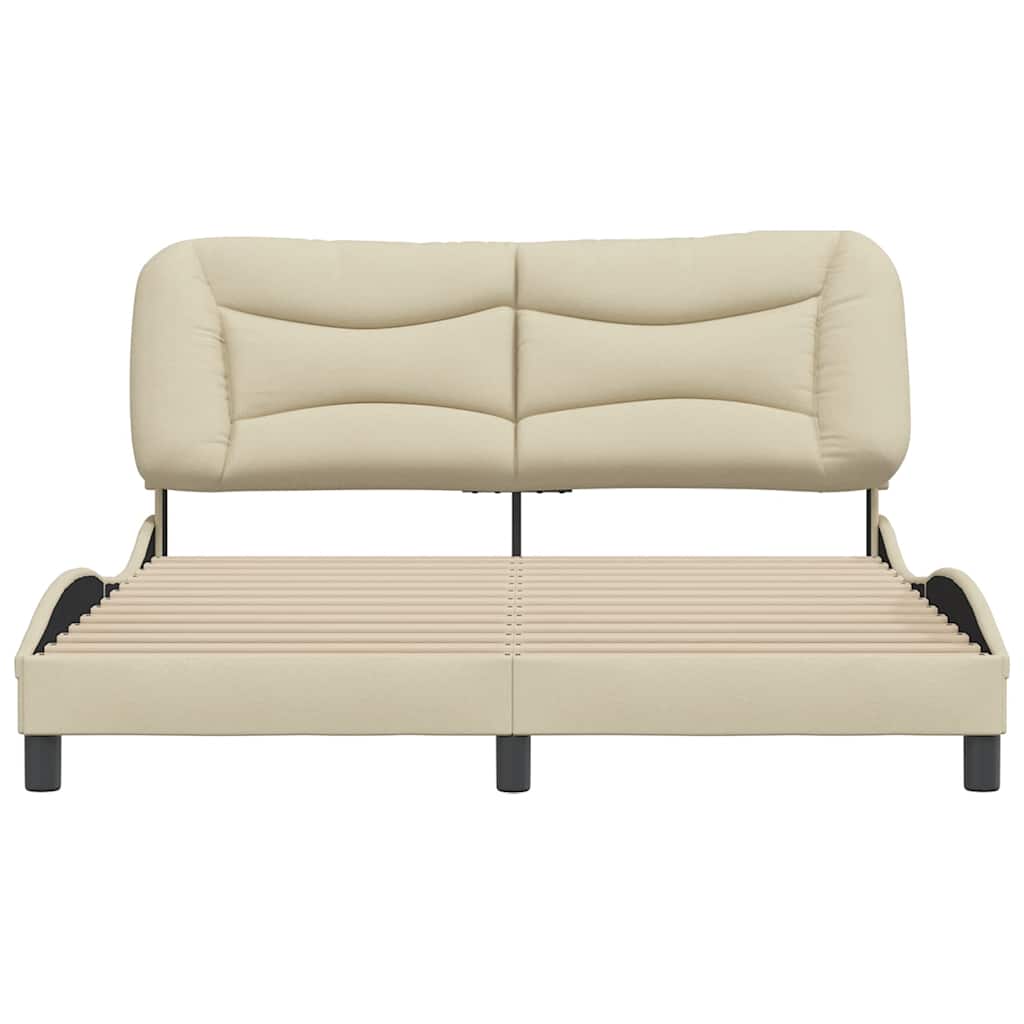 Cadre de lit sans matelas Hvar crème 160x200 cm tissu
