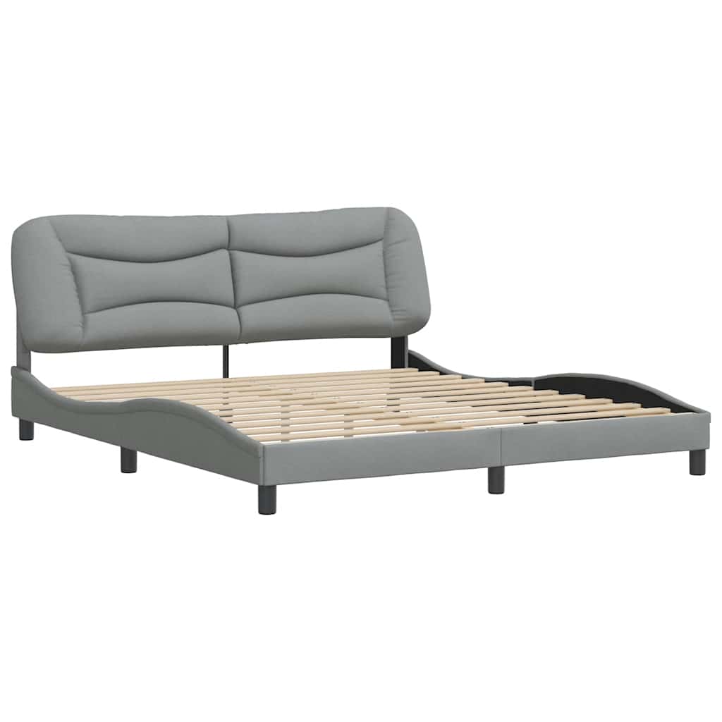 Cadre de lit sans matelas Hvar gris clair 180x200 cm tissu