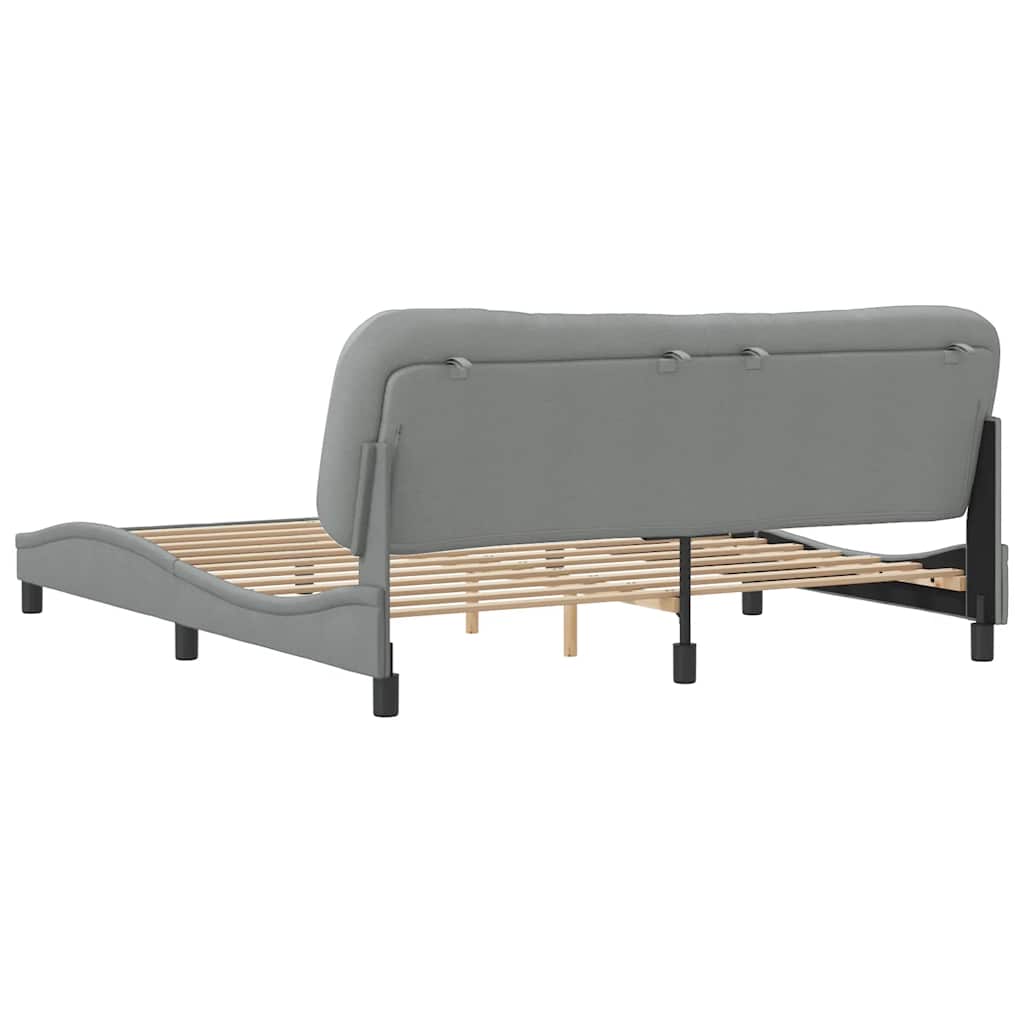 Cadre de lit sans matelas Hvar gris clair 180x200 cm tissu