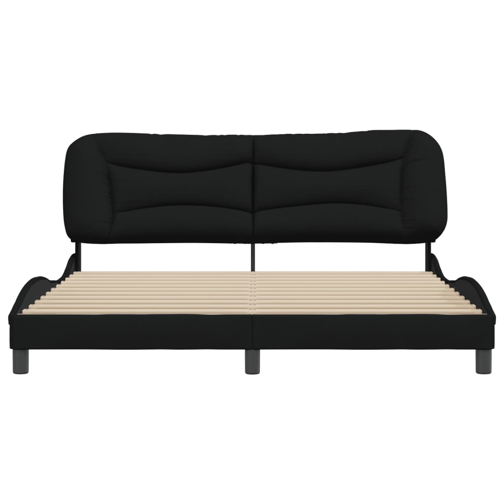 Cadre de lit sans matelas noir 180x200 cm tissu - XIOS