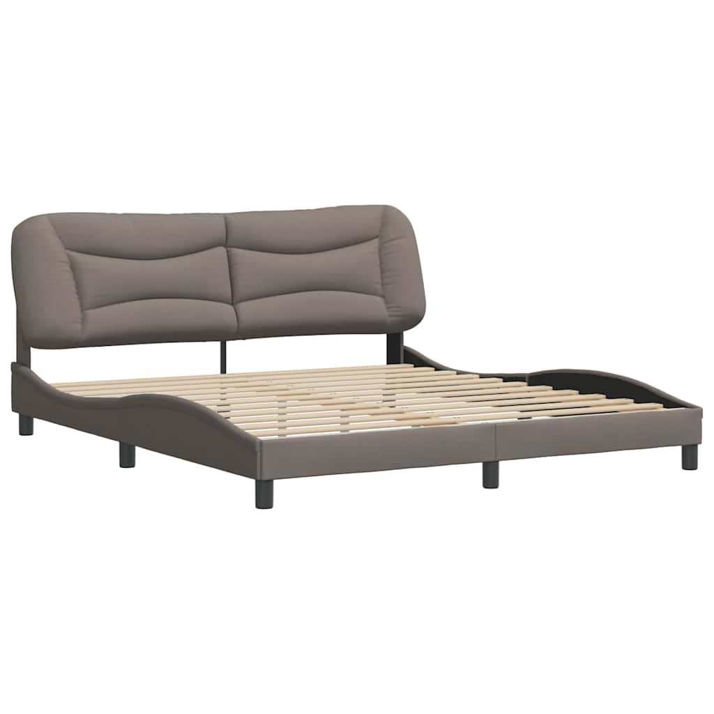 Cadre de lit sans matelas Hvar taupe 180x200 cm tissu - XIOS