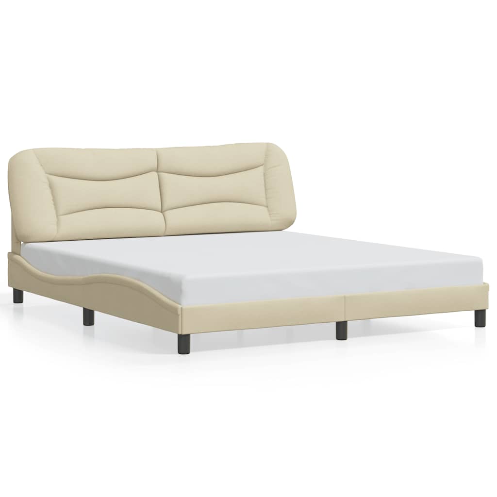 Cadre de lit sans matelas Hvar crème 180x200 cm tissu - XIOS