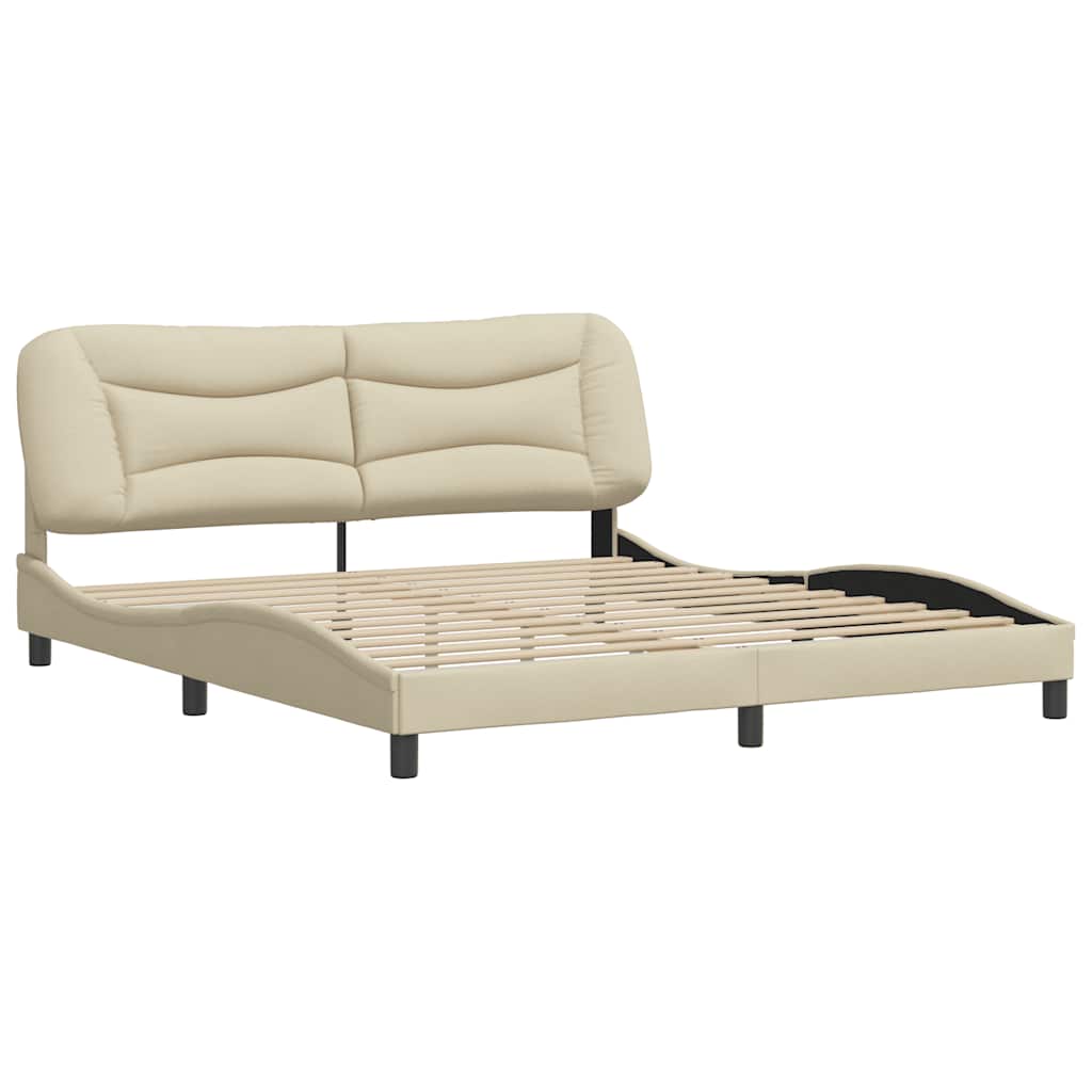 Cadre de lit sans matelas Hvar crème 180x200 cm tissu - XIOS