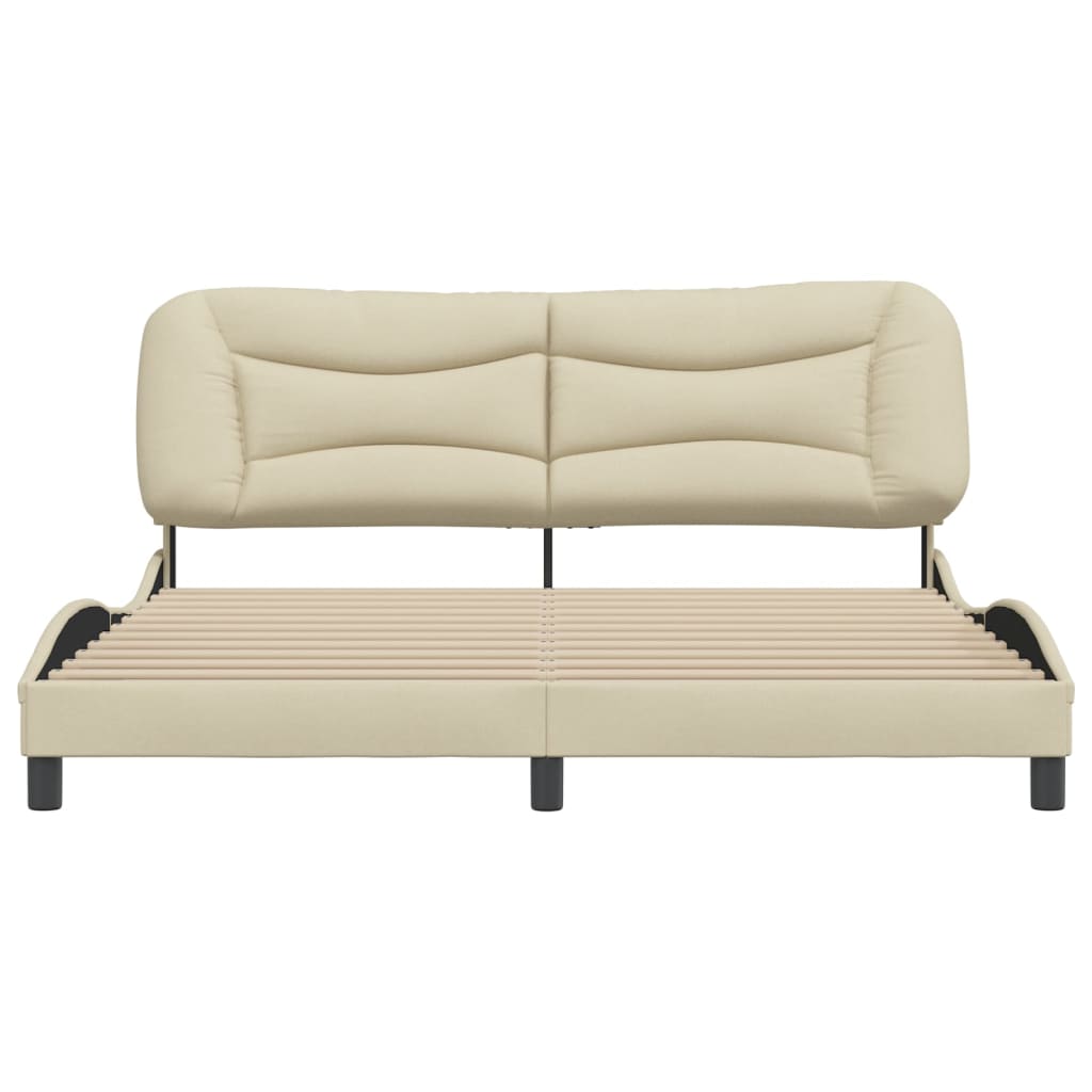 Cadre de lit sans matelas Hvar crème 180x200 cm tissu - XIOS