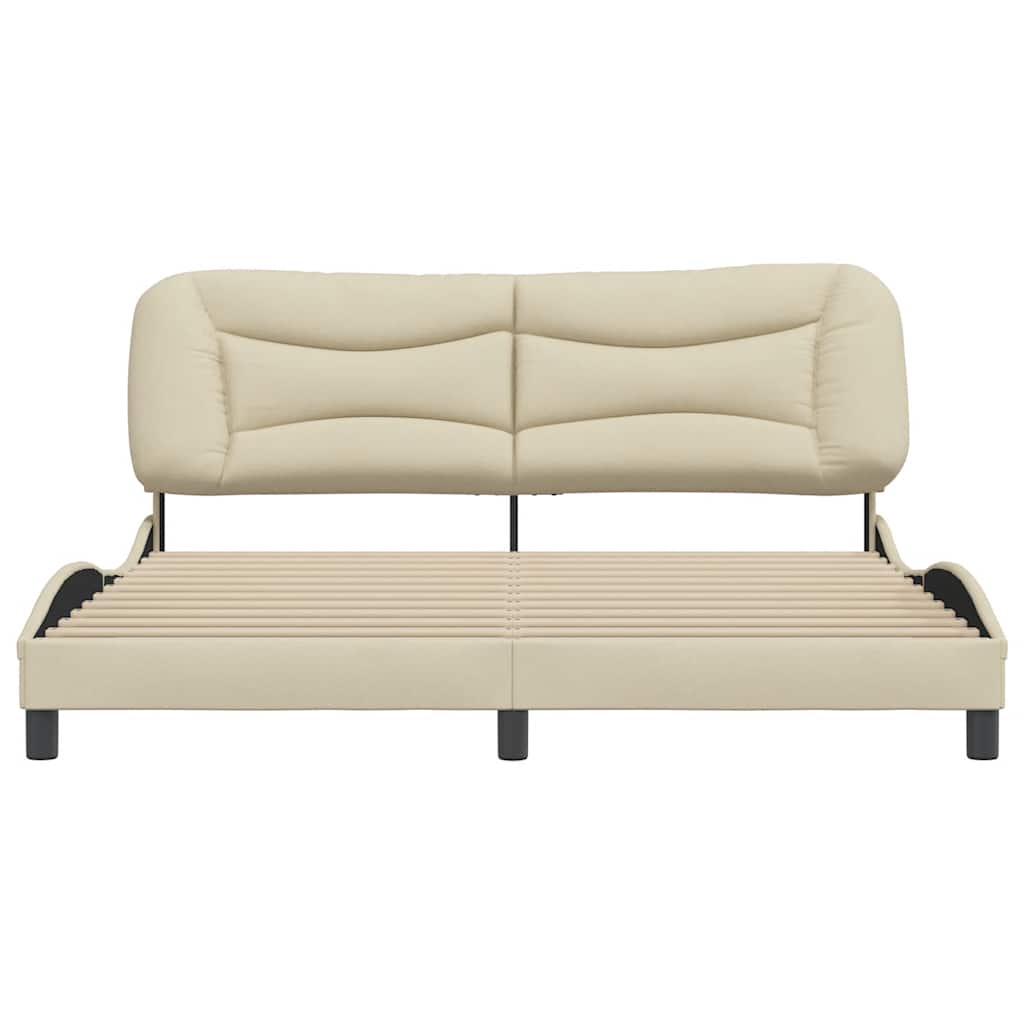 Cadre de lit sans matelas Hvar crème 180x200 cm tissu - XIOS
