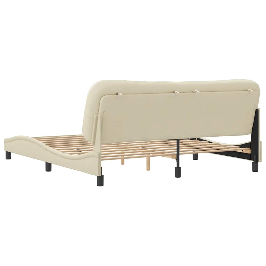 Cadre de lit sans matelas Hvar crème 180x200 cm tissu - XIOS