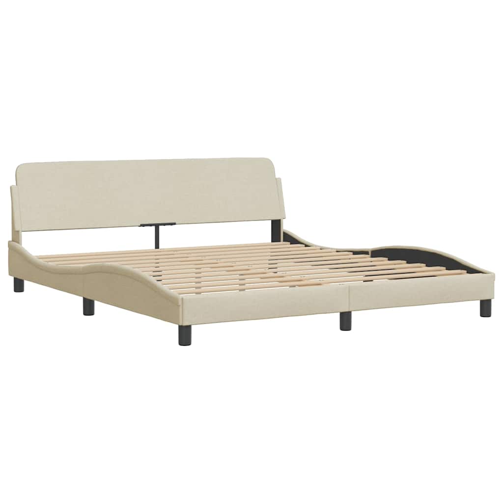 Cadre de lit sans matelas Hvar crème 180x200 cm tissu - XIOS