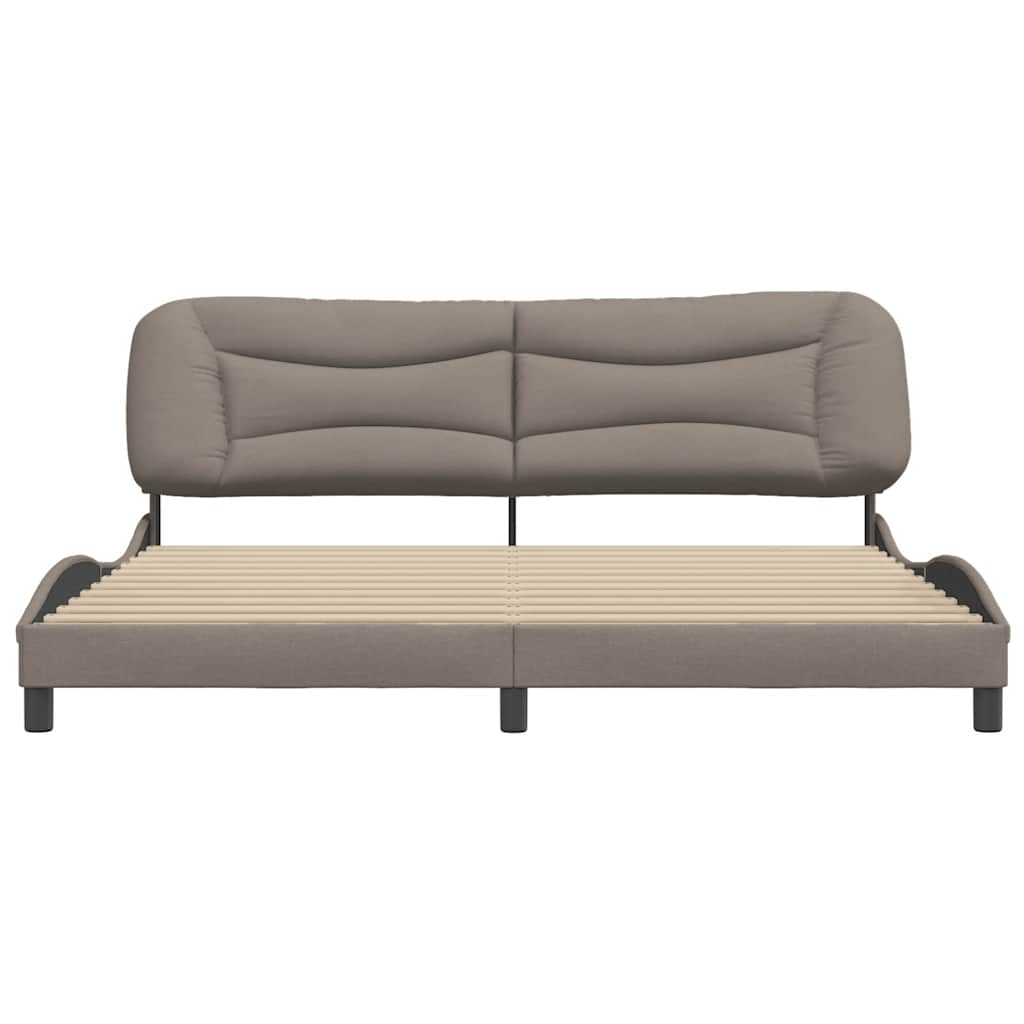 Cadre de lit sans matelas Hvar taupe 200x200 cm tissu - XIOS