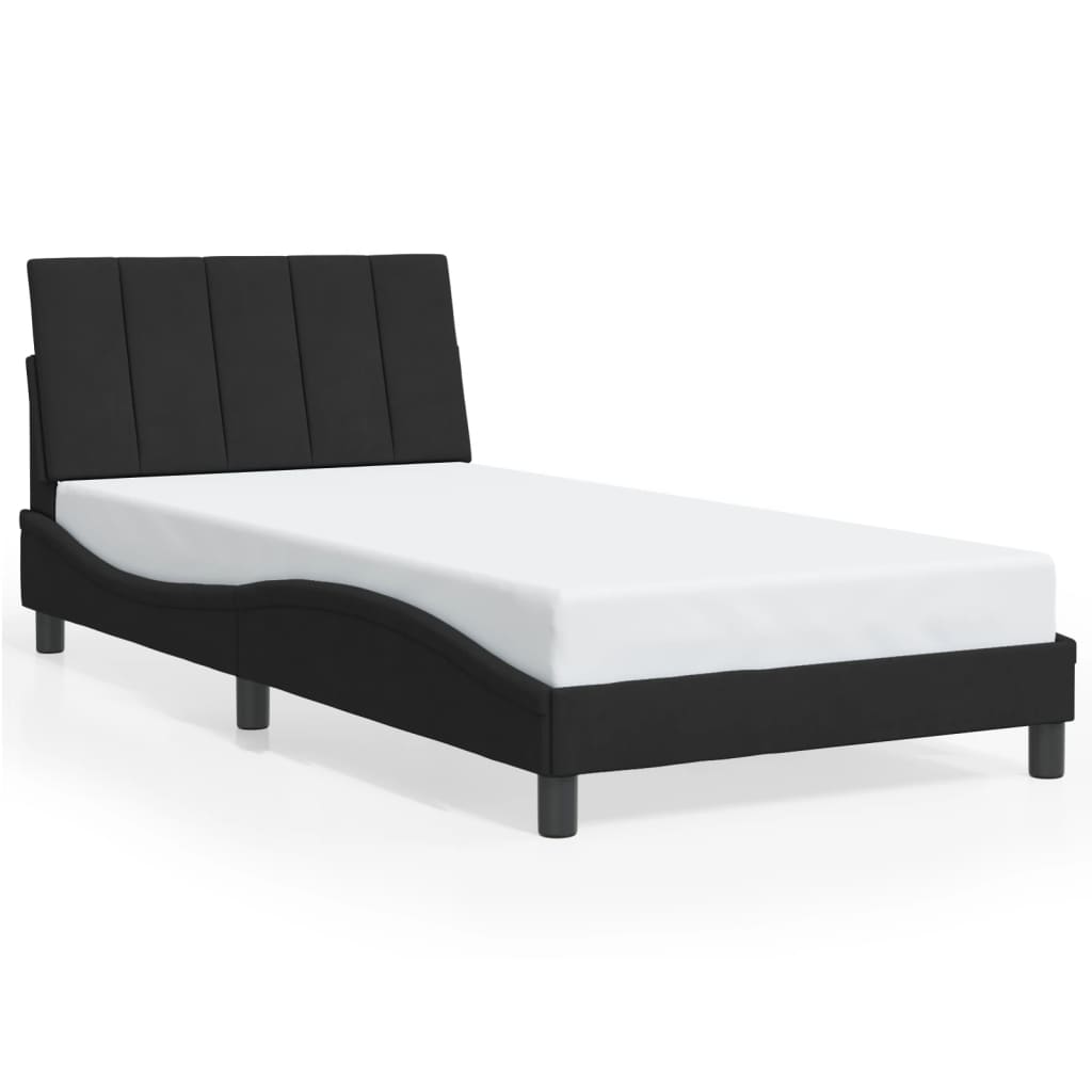 Cadre de lit sans matelas noir 100x200 cm velours - XIOS