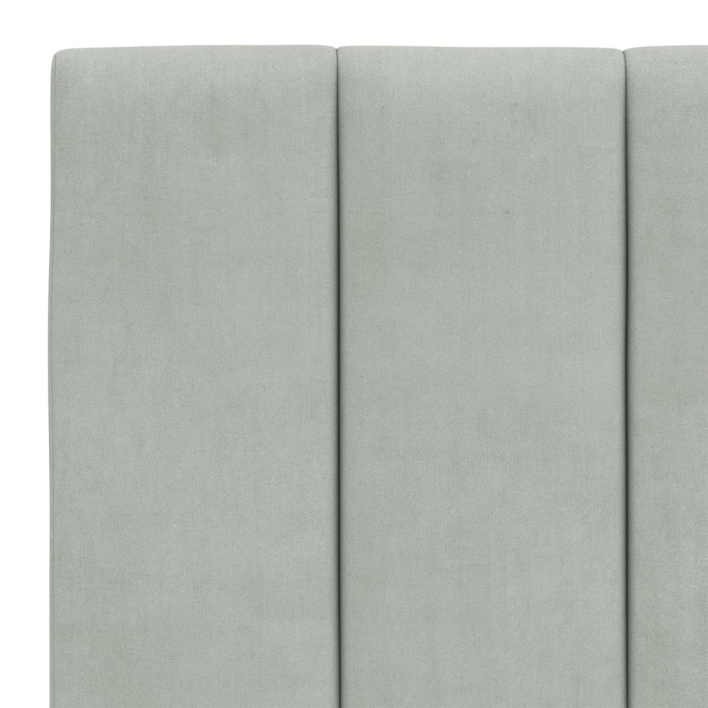 Cadre de lit sans matelas gris clair 120x200 cm velours - XIOS