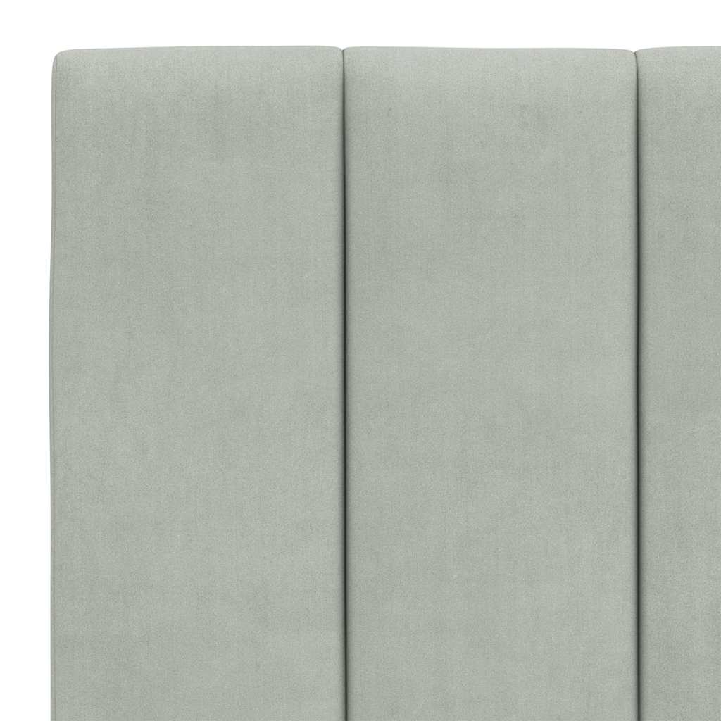 Cadre de lit sans matelas Hanko gris clair 120x200 cm velours