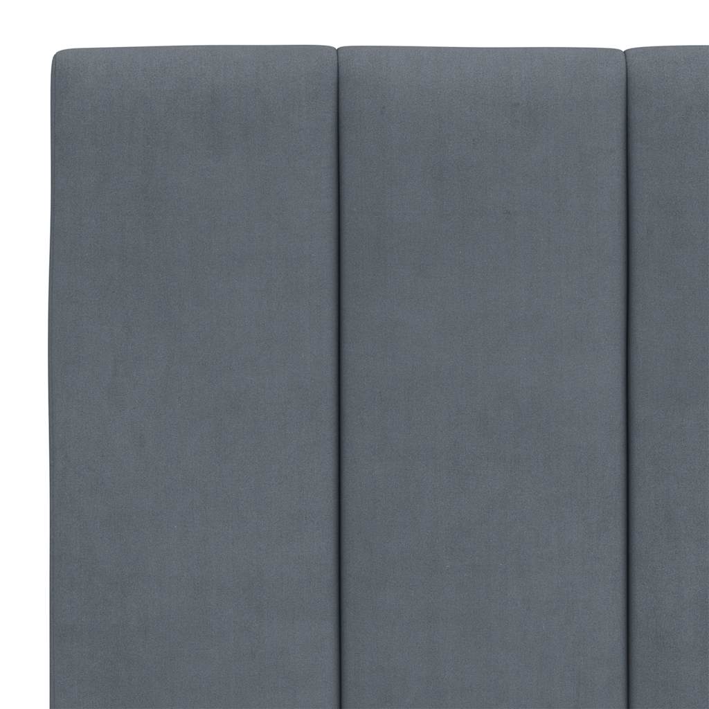 Cadre de lit sans matelas Hanko gris foncé 120x200 cm velours