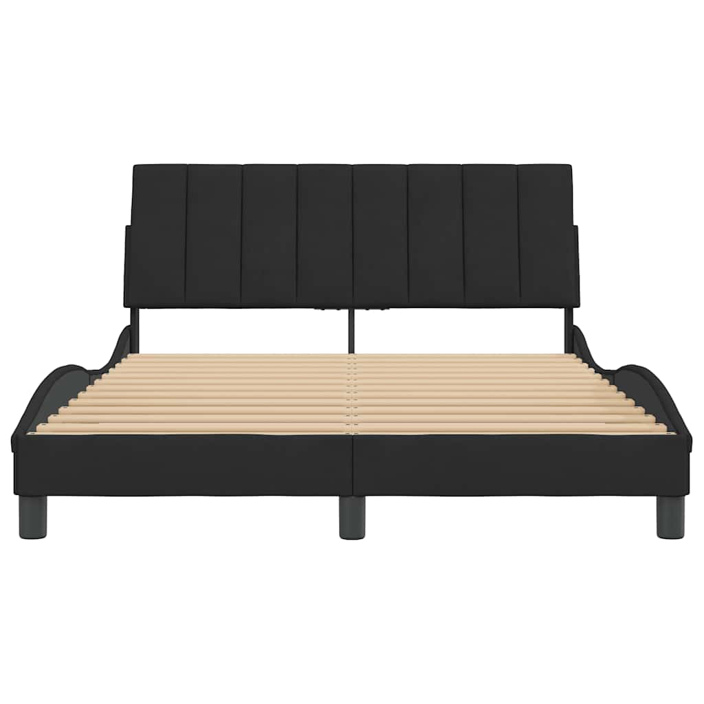 Cadre de lit sans matelas Hanko noir 120x200 cm velours