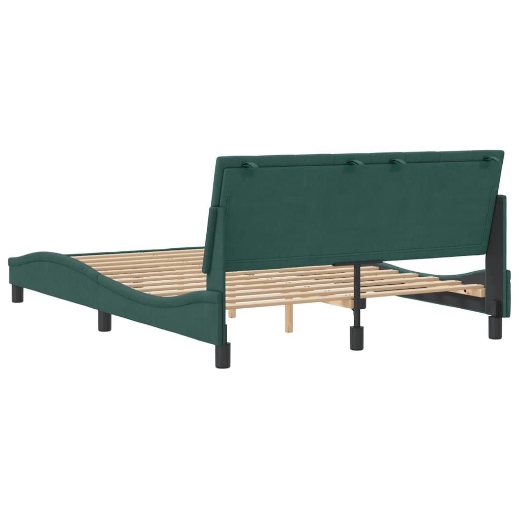 Cadre de lit sans matelas vert foncé 120x200 cm velours - XIOS