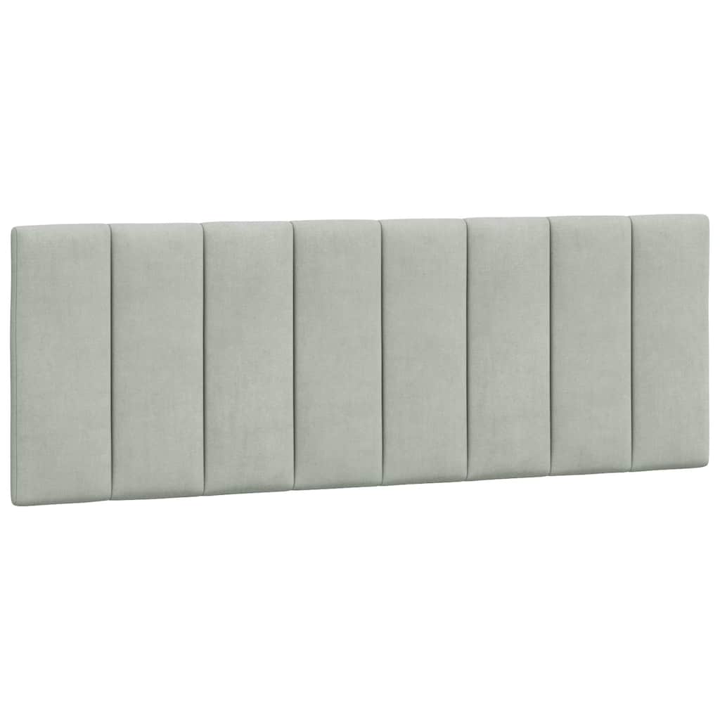 Cadre de lit sans matelas Hanko gris clair 140x190 cm velours