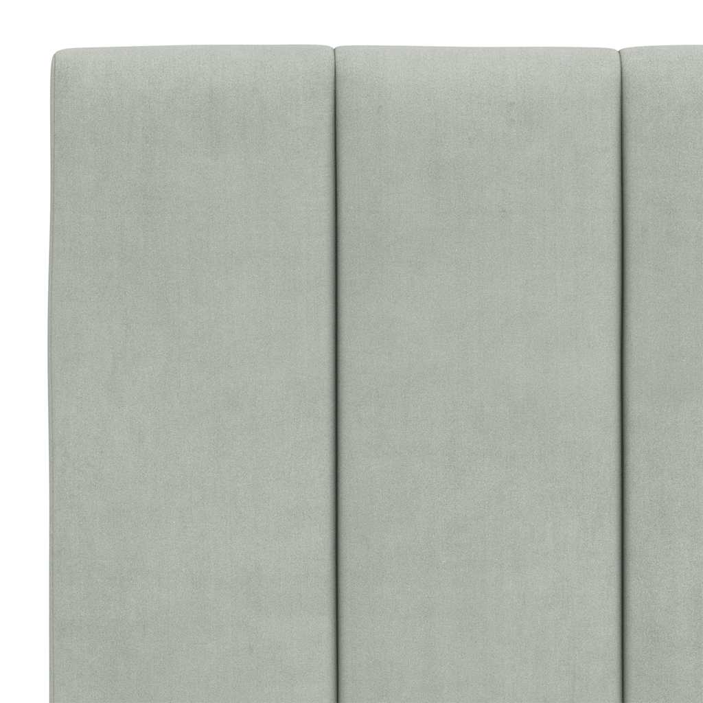 Cadre de lit sans matelas Hanko gris clair 140x190 cm velours