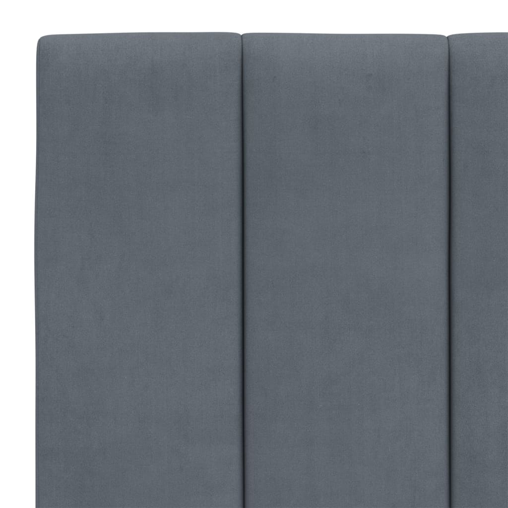 Cadre de lit sans matelas gris foncé 140x190 cm velours - XIOS