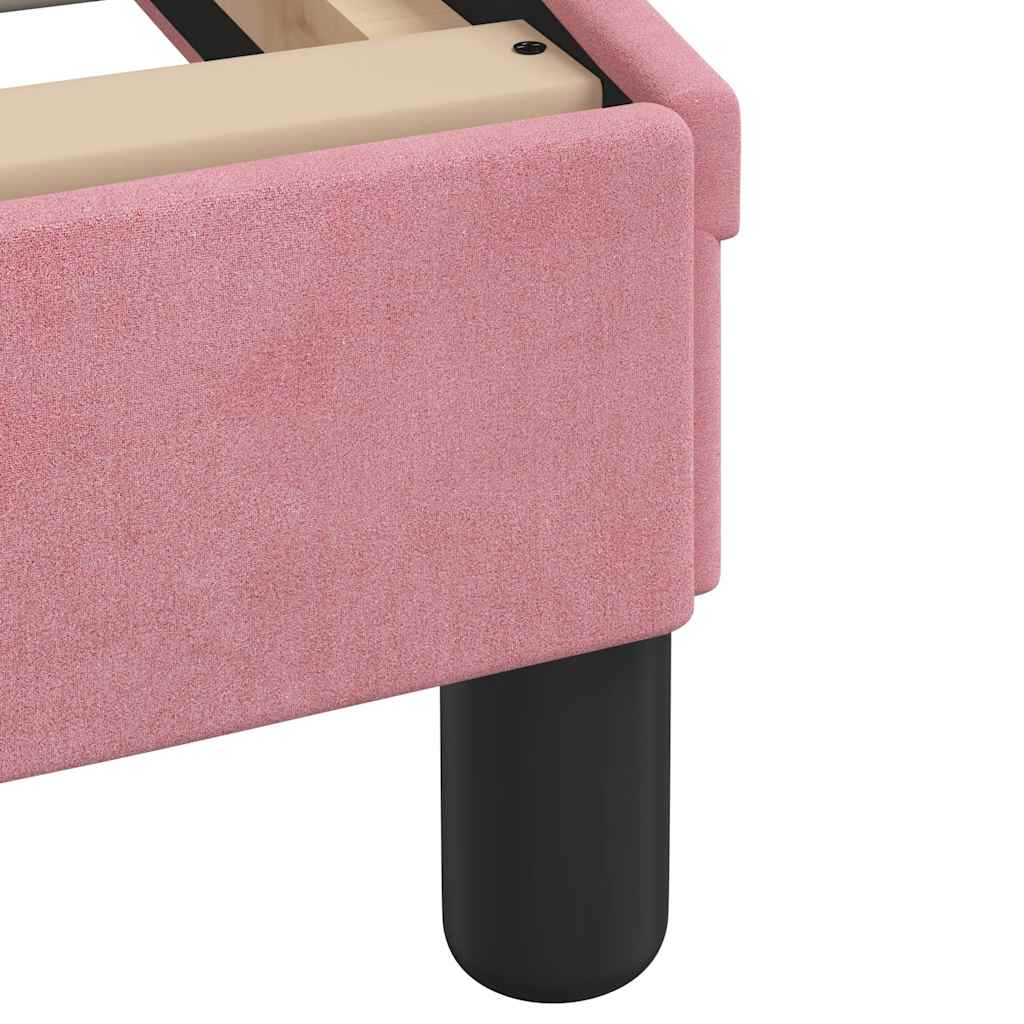 Cadre de lit sans matelas Hanko rose 140x190 cm velours - XIOS