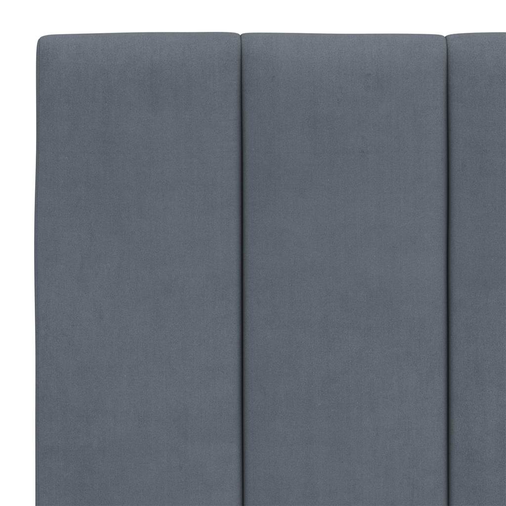 Cadre de lit sans matelas Hanko gris foncé 140x200 cm velours