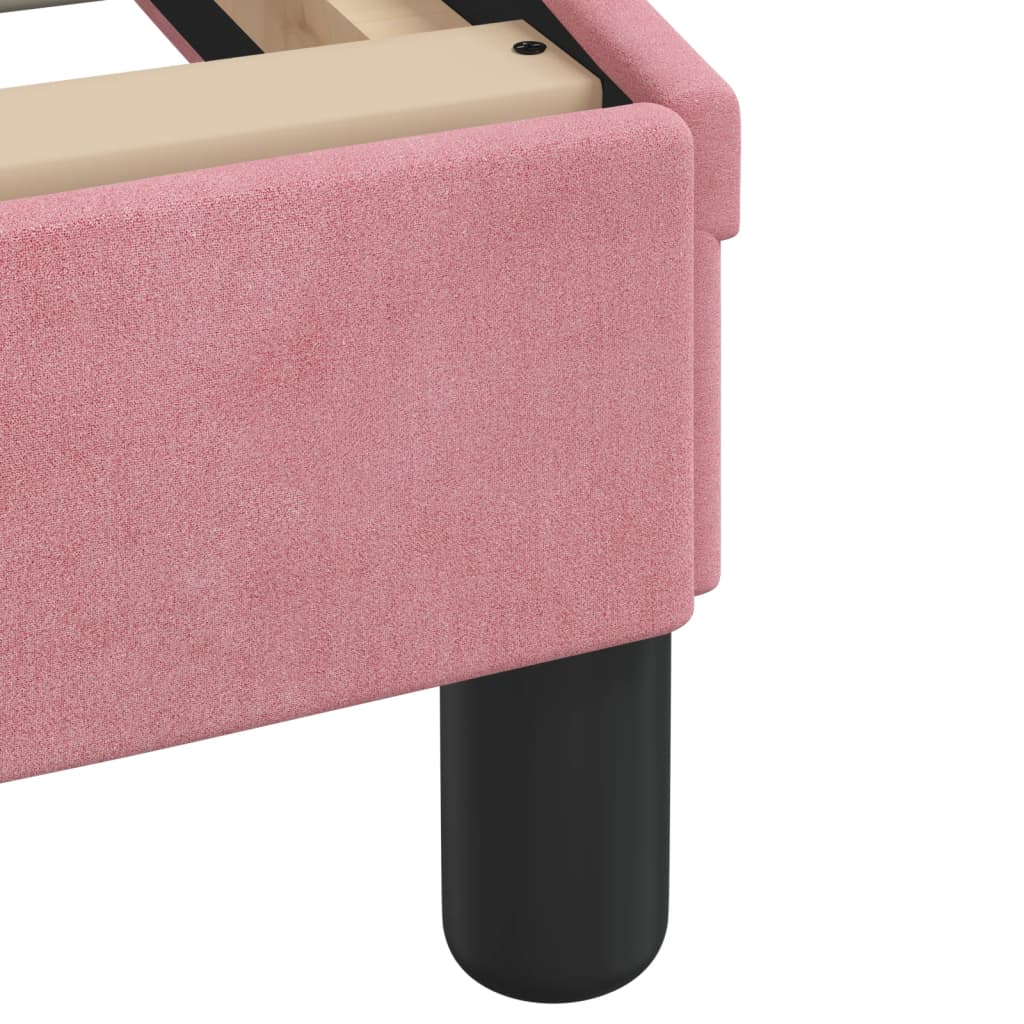 Cadre de lit sans matelas Hanko rose 140x200 cm velours - XIOS