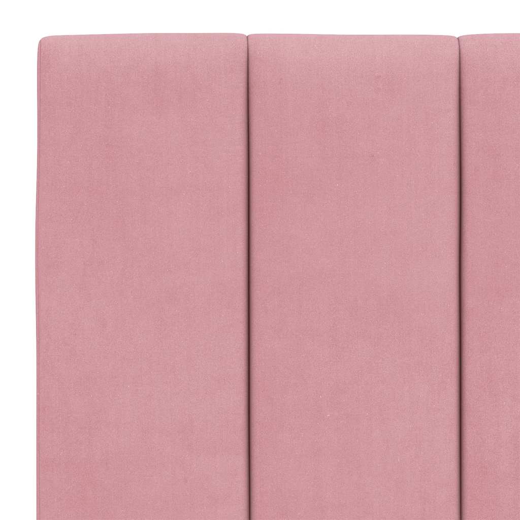 Cadre de lit sans matelas Hanko rose 140x200 cm velours - XIOS