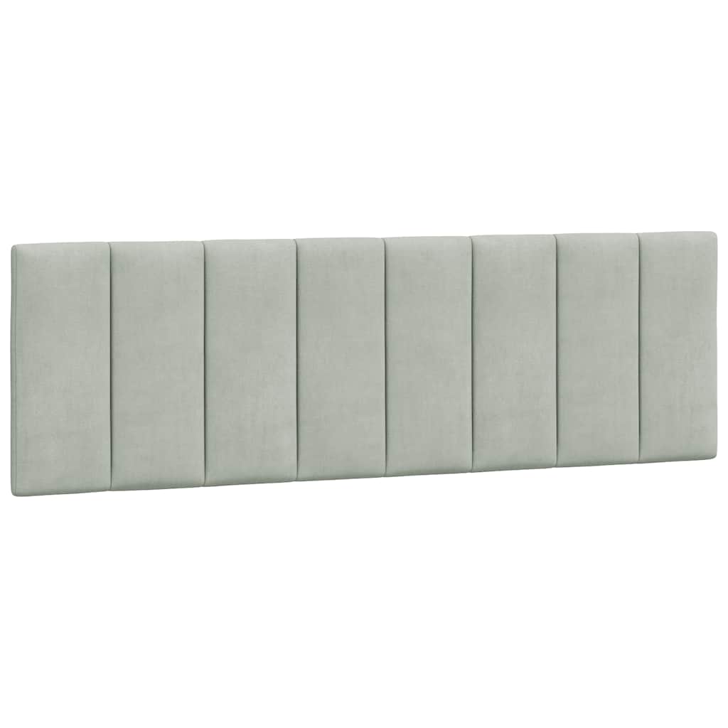 Cadre de lit sans matelas Hanko gris clair 160x200 cm velours