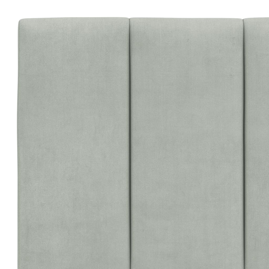 Cadre de lit sans matelas gris clair 160x200 cm velours - XIOS