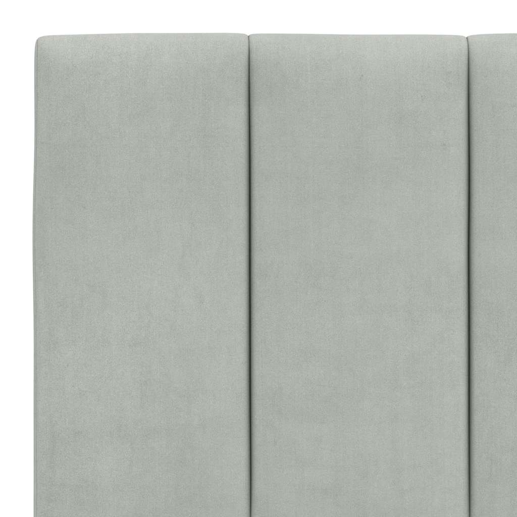 Cadre de lit sans matelas Hanko gris clair 160x200 cm velours