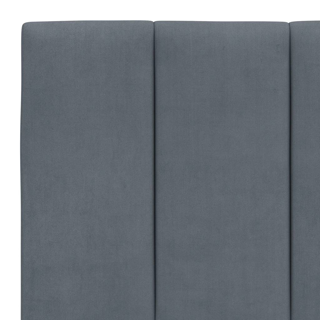 Cadre de lit sans matelas Hanko gris foncé 160x200 cm velours