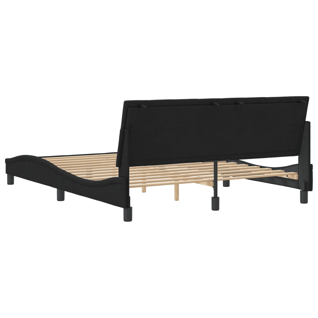 Cadre de lit sans matelas noir 160x200 cm velours - XIOS
