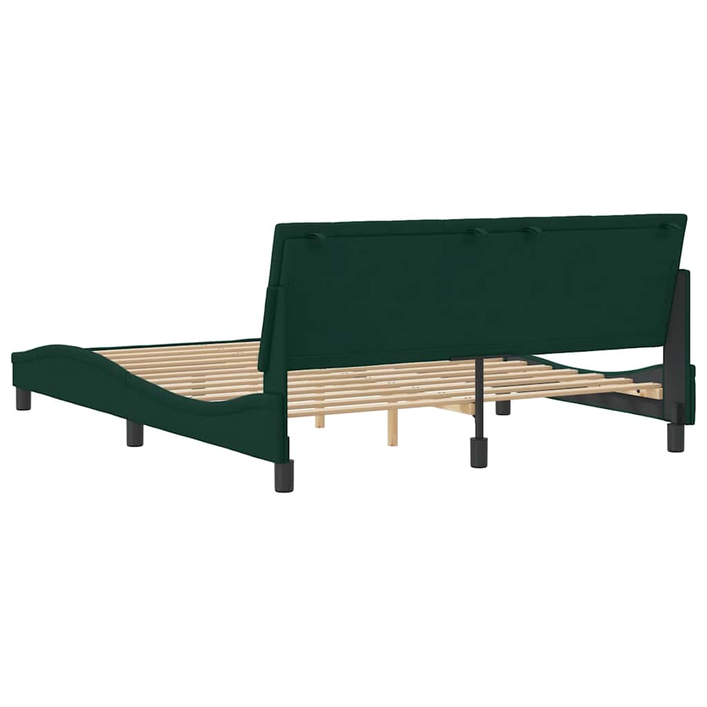 Cadre de lit sans matelas Hanko vert foncé 160x200 cm velours - XIOS