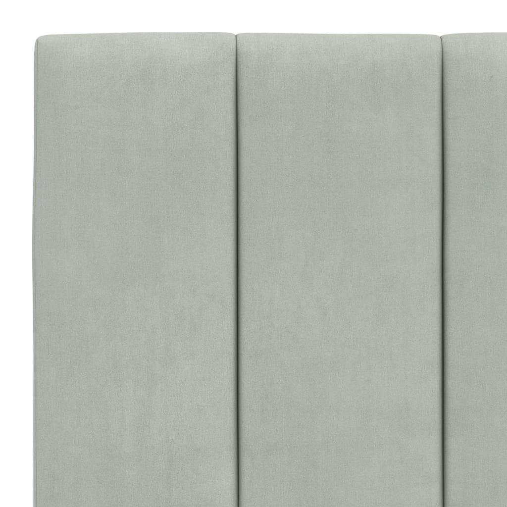 Cadre de lit sans matelas gris clair 180x200 cm velours - XIOS